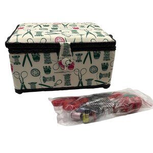 Singer Retro Vintage Spools Pattern Sewing Basket Kit Accesories
